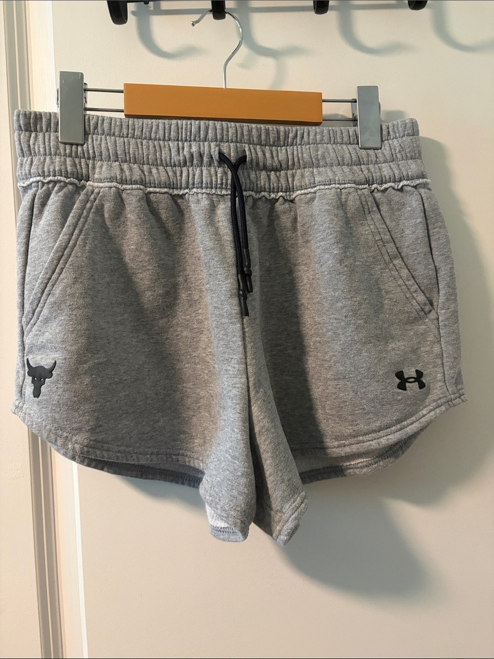 Under Armour Gray Athletic Fleece Shorts with Black Accents